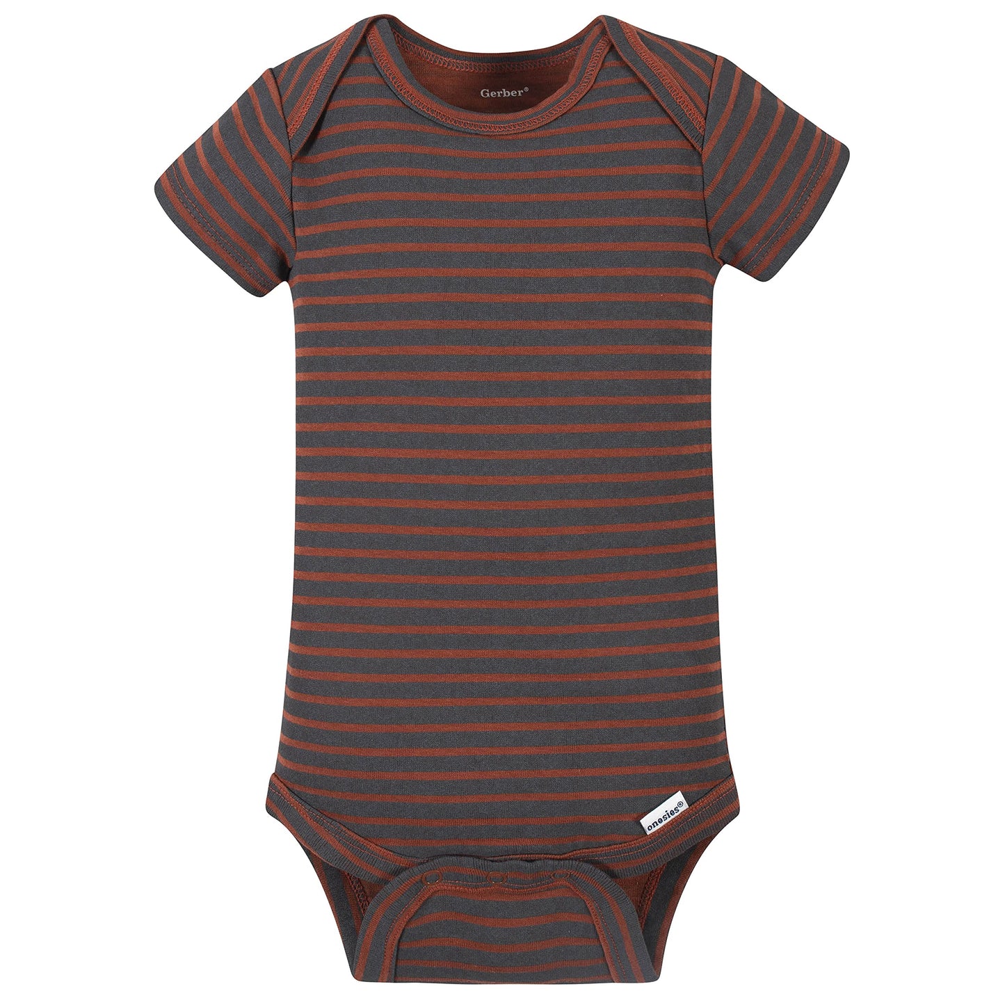 Gerber Baby Boys' 4-Pack Short Sleeve Onesies Bodysuits, Dino Grey, 0-3 Months