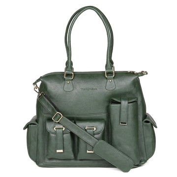 The Mom Store Sling Diaper Bag/Hand Diaper Bag Waterproof with Changing Pad, Stroller Straps & Tin foil bottle pockets (Green)
