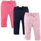 Hudson Baby Unisex Baby Cotton Pants And Leggings Light Pink Stripes, 2 Toddler