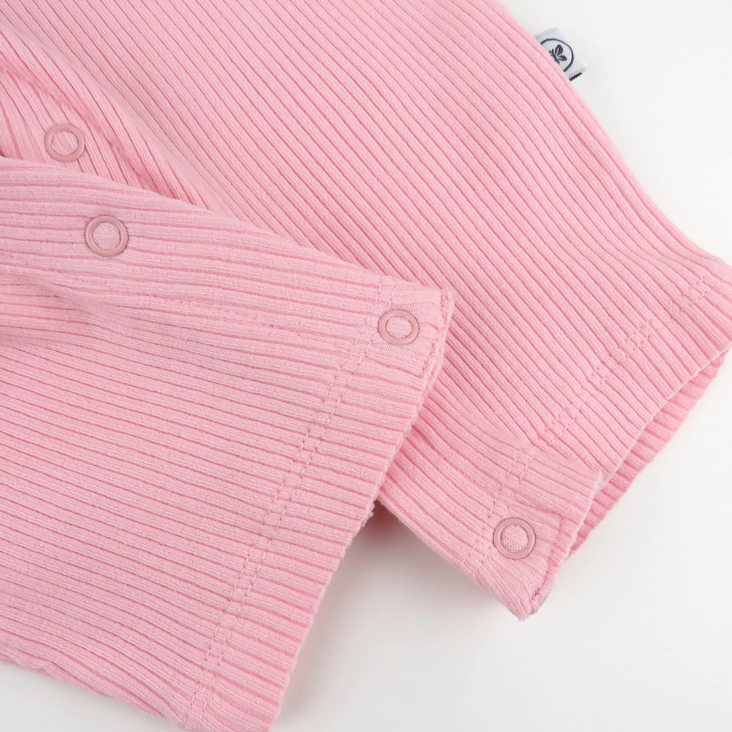 Honestbaby 2-Piece Organic Cotton Rib Romper W/Headband, Jungle Leaves Pink, 3-6 Months