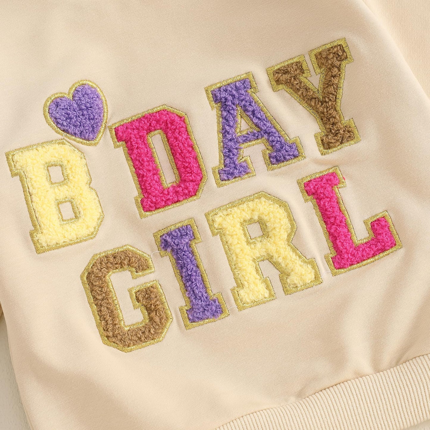 Beqeuewll Baby Girl Clothes Fall Winter Outfits Long Sleeve Sweatsuit Letter Sweatshirt Pants Toddler Birthday Girls Outfit (Bir