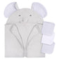 Gerber Baby 4 Piece Animal Character Hooded Towel And Washcloth Set, Grey Elephant, One Size