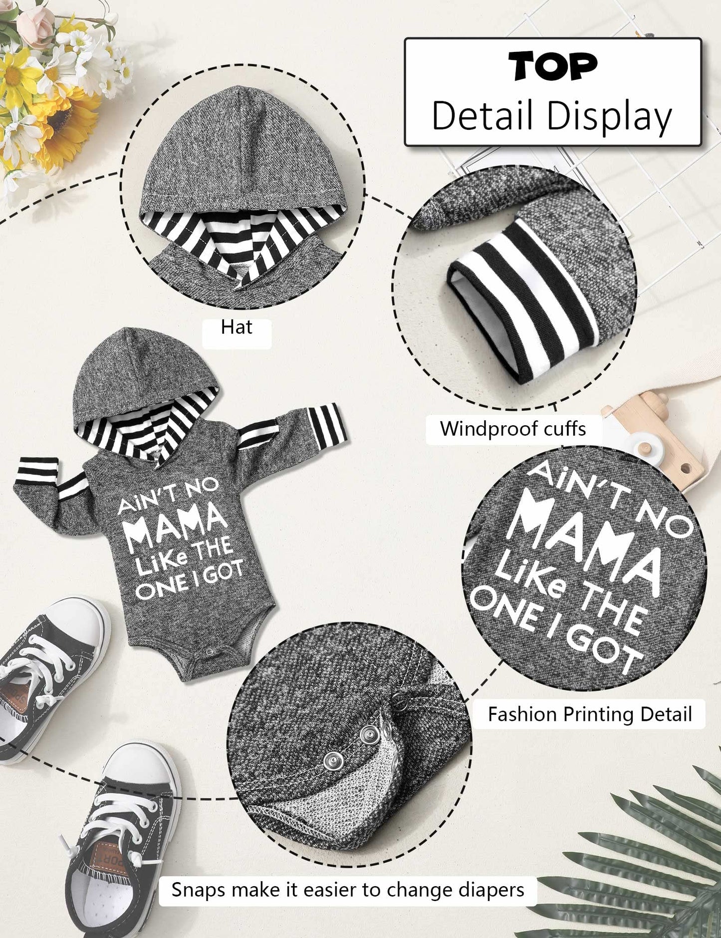 Fommy Baby Boy Clothes 9-12 Months Boy Clothes Letter Print Hoodies+Little Man Stripe Long Pants 2Pcs Boy Outfits Baby Boy Stuff