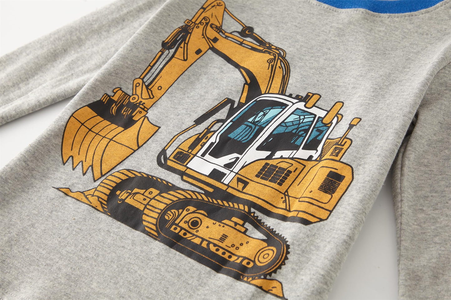 Boys Excavator Pajamas Long Sleeve Cotton Truck Pjs Sets Toddler Grey Christmas Truck Sleepwear Kids Winter Construction Pj 10T