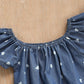 Newborn Baby Girls Romper Jumpsuit Infant Girl Summer Bodysuits Ribbed Short Sleeve One-Piece Headband (Denim, 0-6 Months)