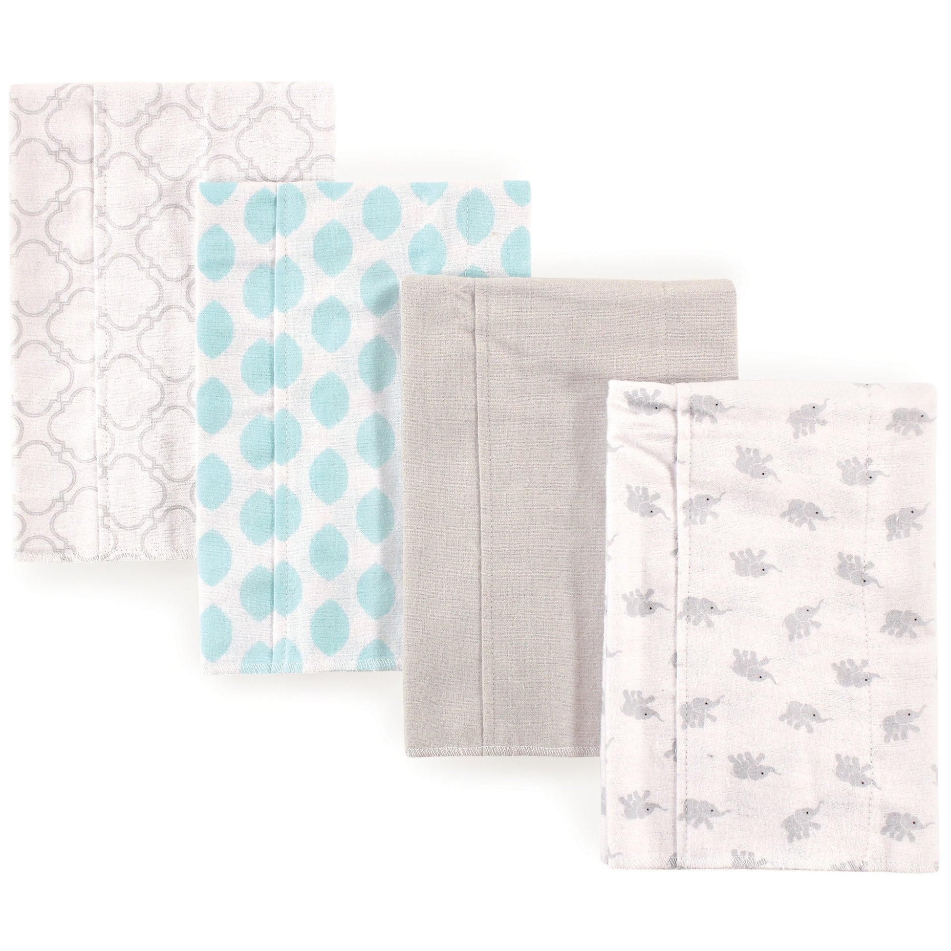 Luvable Friends Unisex Baby Cotton Flannel Burp Cloths, Elephant, One Size
