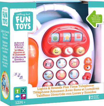 Nothing But Fun Toys Lights and Sounds Fun Time Telephone Designed for Children Ages 12+ Months, Multicolor