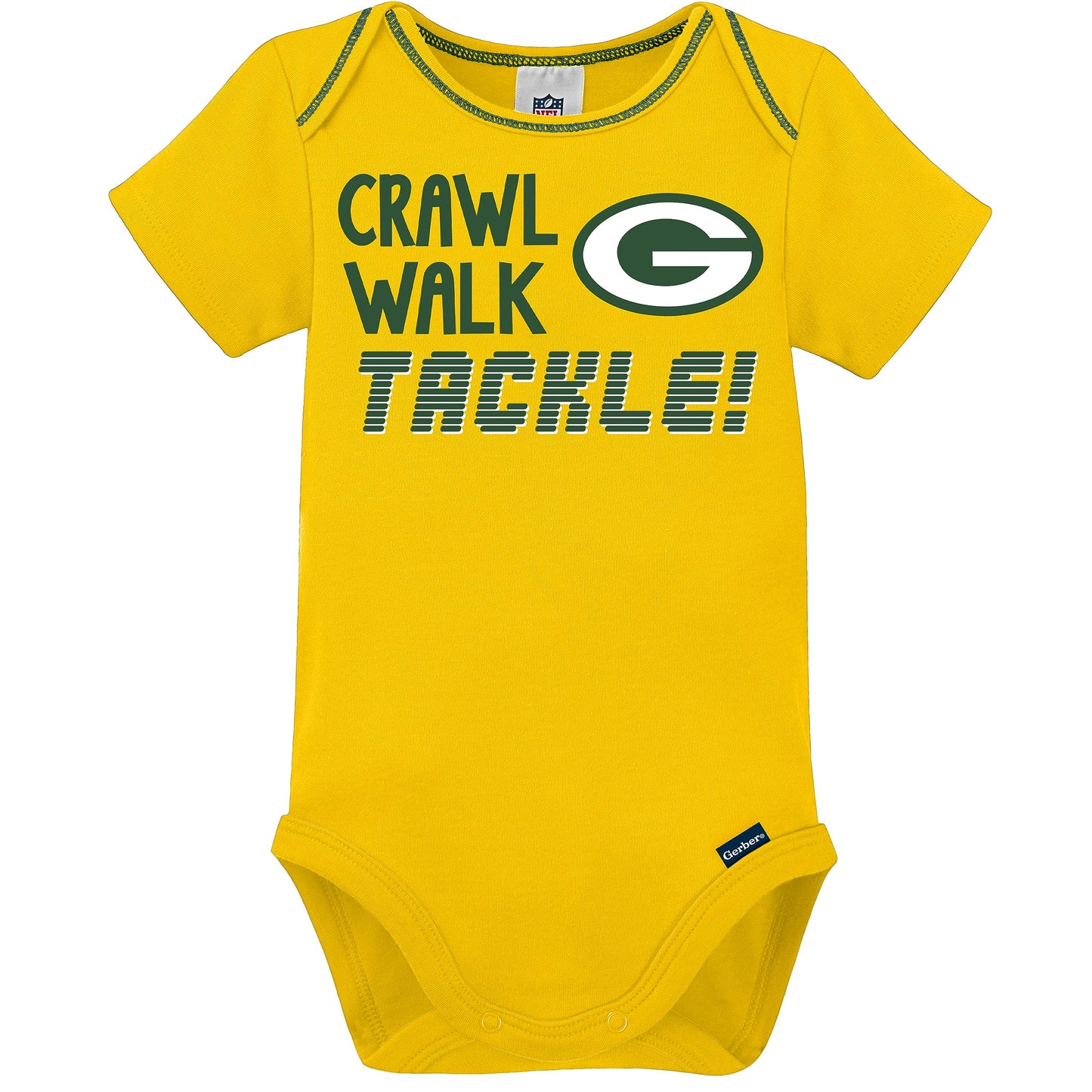 Gerber Unisex Baby Baby Boys Nfl 3 Pack Short Sleeve Onesie Bodysuit, Team Color, 0-3 Months