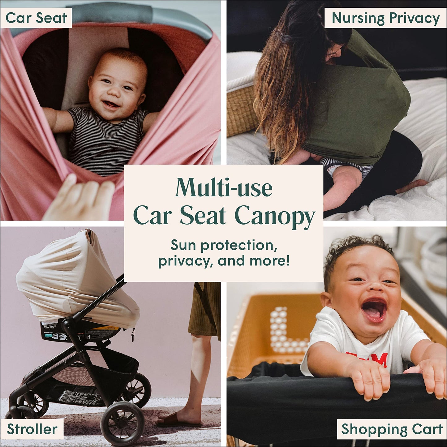 Breathable Nursing Cover Up And Car Seat Cover For Babies Simka Rose - Breastfeeding Cover For Baby Boy & Girl - Adjustable Stre