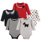 Hudson Baby Unisex Baby Cotton Long-Sleeve Bodysuits, Scottie Dog, 0-3 Months Us
