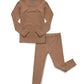 Avauma Baby Boys Girls Pajama Set Kids Toddler Snug Fit Ribbed Sleepwear Pjs For Daily Life Style (Js/Camel(L))