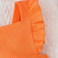 Fullfamous Infant Baby Girl Clothes Outfits Romper Spring Summer Onesie Bodysuit Clothing Ropa De Bebe Nia Orange 3-6 Months
