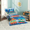 Everyday Kids 4 Piece Toddler Bedding Set -Choo Choo Train- Includes Comforter, Flat Sheet, Fitted Sheet And Reversible Pillowca