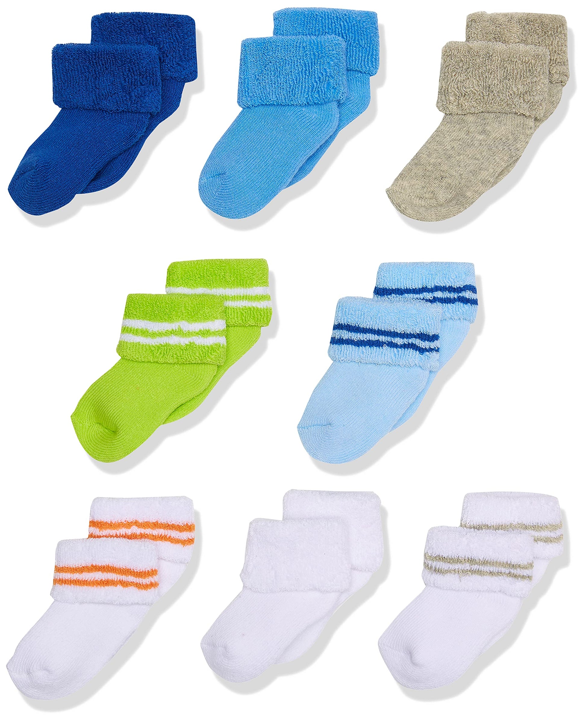 Luvable Friends Unisex Baby Newborn And Baby Terry Socks, Blue Green, 6-12 Months