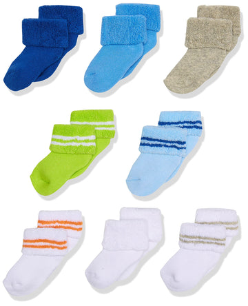 Luvable Friends Unisex Baby Newborn And Baby Terry Socks, Blue Green, 6-12 Months