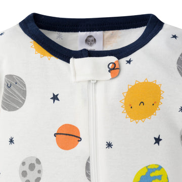 Gerber Baby Boys' 2-Pack Footed Pajamas, Blue Earth, 6-9 Months