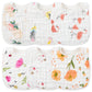 Zainpe 6Pcs Snap Muslin Cotton Bibs For Baby Flamingo Star Flower, Machine Washable Adjustable Burp Cloths With 6 Absorbent Soft