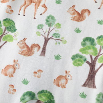 Owlivia Organic Cotton Baby Boy Girl Zip Up Sleep N Play, Footless, Long Sleeve(3-6 Months, Forest Deer)