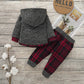 Baby Boy Clothes 6-9 Months Christmas Outfit Long Sleeves Plaid Hoodies Pants Set Cute Baby Boy Outfits 6-12 Months