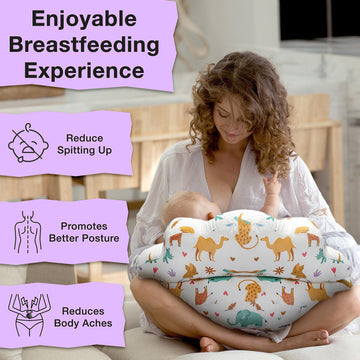 Pillani Nursing Pillow, Plus Size Breastfeeding Pillows For Enhanced Support & Comfort For Mom & Baby, Removable Cotton Cover, A