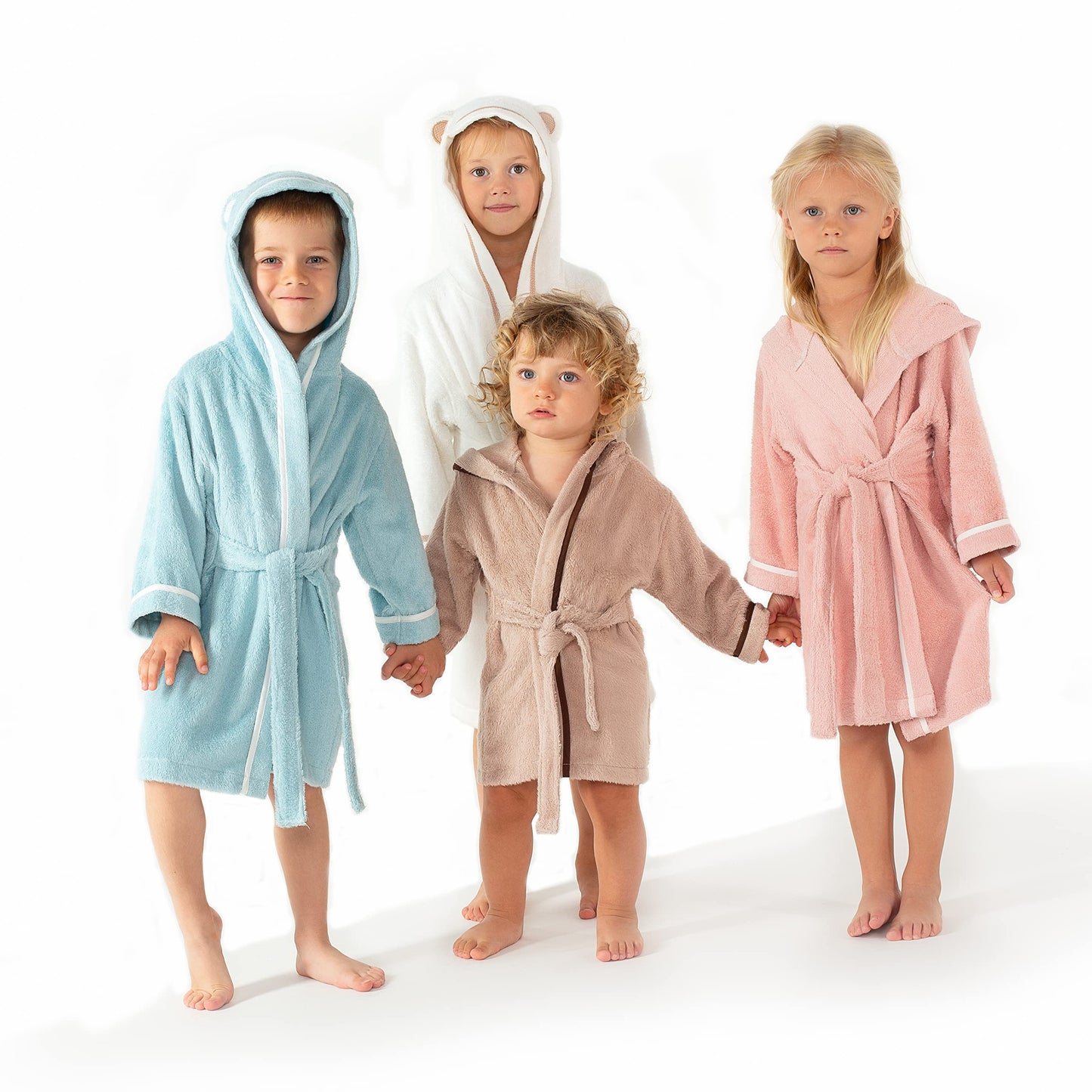 Premium Soft Bath Robe For Toddlers Babies Kids - Organic Bamboo Toddler Robe With Hood - Girls Robe Boys Robe Baby Robe (2-3T,