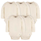 Gerber Unisex Baby Long Sleeve Solid Onesies Multi-Pack Interlock 180 Gsm, Natural