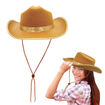 The Dreidel Company Cowboy Hat Western Hat, Dress Up Costume Clothes For Kids, Pretend Play, Party Favors (Light Brown Cowboy Ha