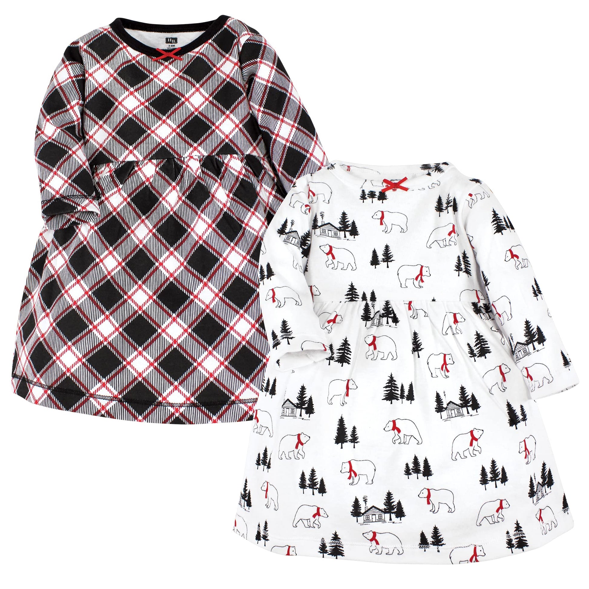 Hudson Baby Infant And Toddler Girl Cotton Dresses, Winter Bear, 4 Toddler