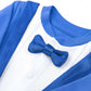 Lilax Baby Boy Gentleman Tuxedo Footie Christmas Holiday Outfit With Bow Tie (Newborn, Royal Blue)
