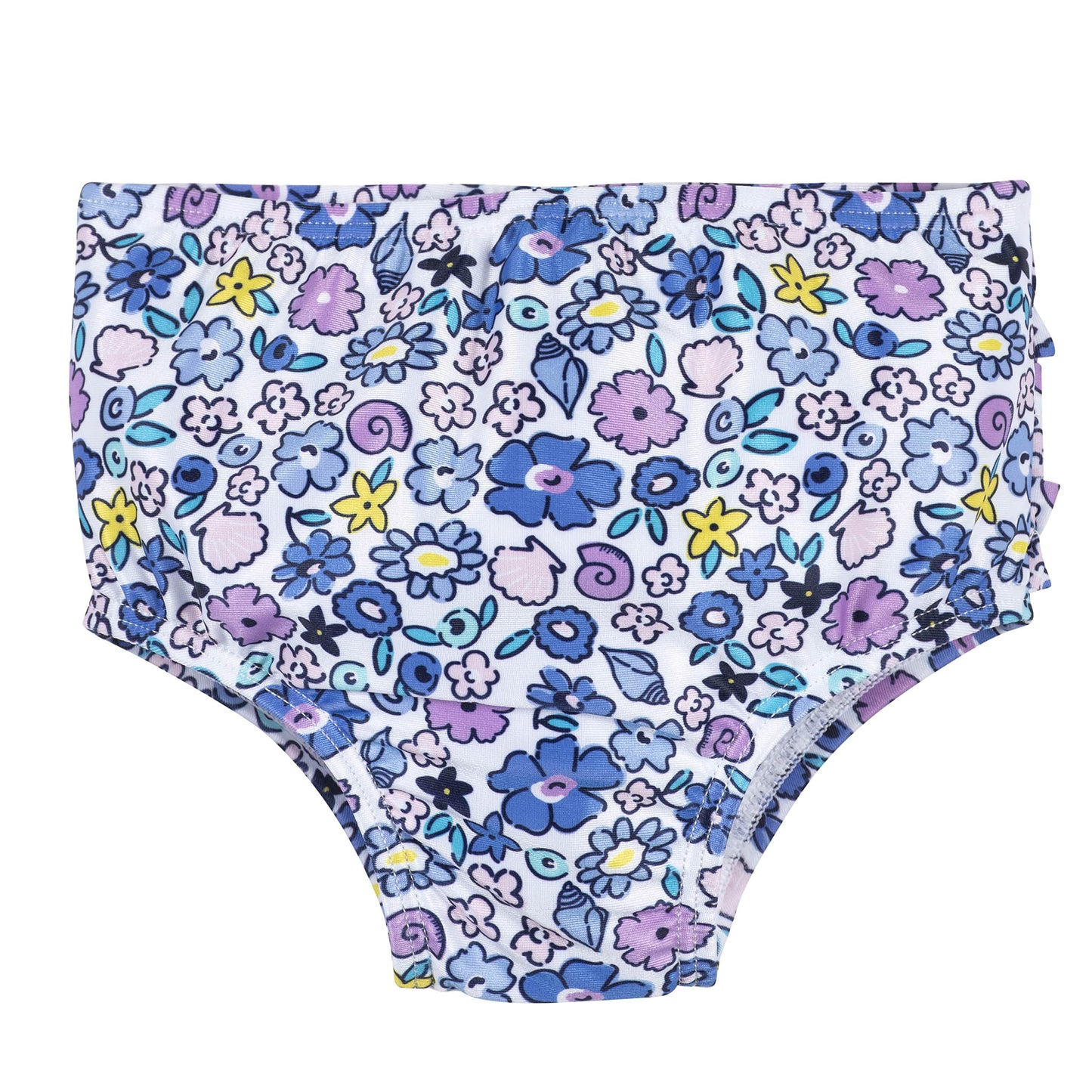 Gerber Baby Girl'S Toddler Long Sleeved Rashguard Swim Bathing Suit Set, Purple Floral Shell, 3-6 Months