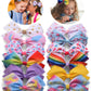 12Pcs 5 Inch Hair Bows For Girls Colorful Grosgrain Ribbon Heart Rainbow Hair Bow Clips Hair Accessories For Toddlers Little Gir