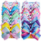 18 Pcs 5 Inch Hair Bows For Girls,Colorful Rainbow Heart Girls Hair Bows Grosgrain Ribbon Hair Bow With Alligator Clips For Todd