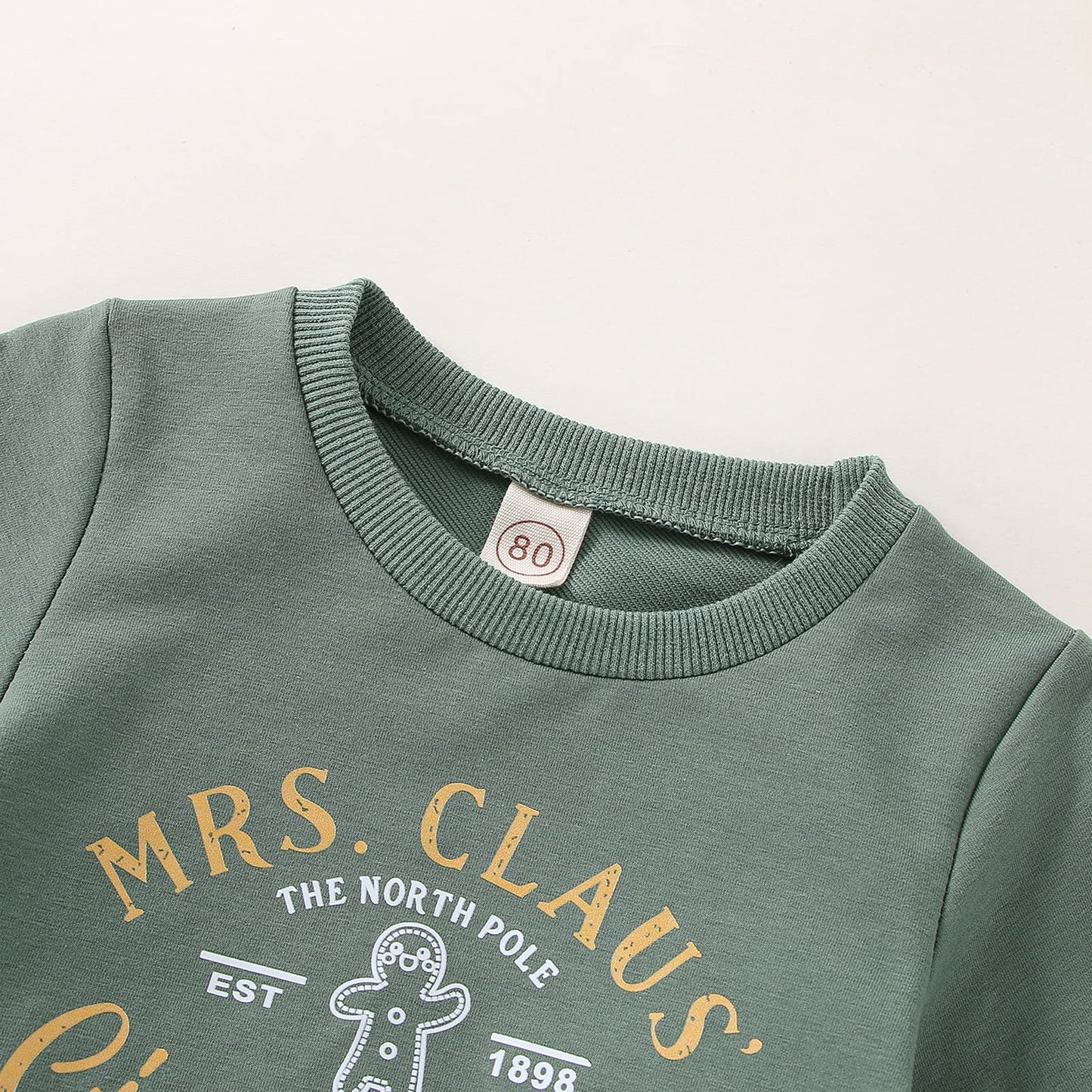 Toddler Baby Christmas Outfit Girl Boy Crewneck Sweatshirt Letter Print Long Sleeve Sweater Shirt Fall Clothes (Mrs Claus Ginger