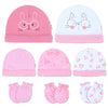 Dokma Organic Cotton Baby Mittens And Caps Set - Mittens For Newborn 0-6 Months - Ultra Soft, No Scratch - 5 Caps X 3 Mittens