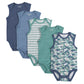 Hanes Baby Girls Bodysuits, Ultimate Flexy Infant Sleeveless 5-Pack, Dusty Blue/Green, 6-12M Us