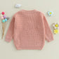 Amnnchya Toddler Infant Baby Girl Knit Sweater Big Sister Little Sister Matching Outfits Long Sleeve Pullover Sweatshirt (Pink B