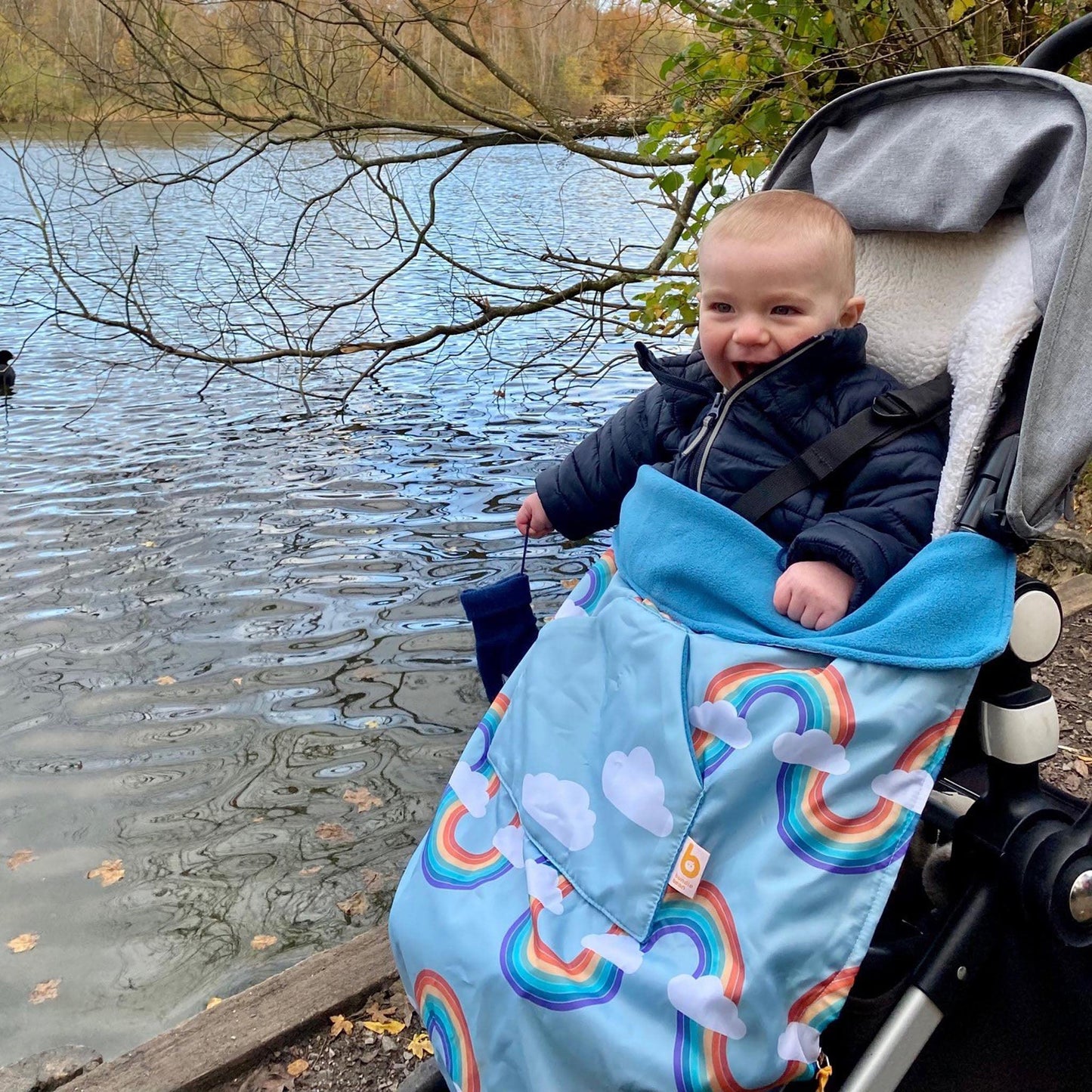 Bundlebean - Go Multi-Use Waterproof Footmuff (Rainbow) - Use As Pushchair, Carrier, Sling, Car Seat Cover, Opens As Playmat, Un