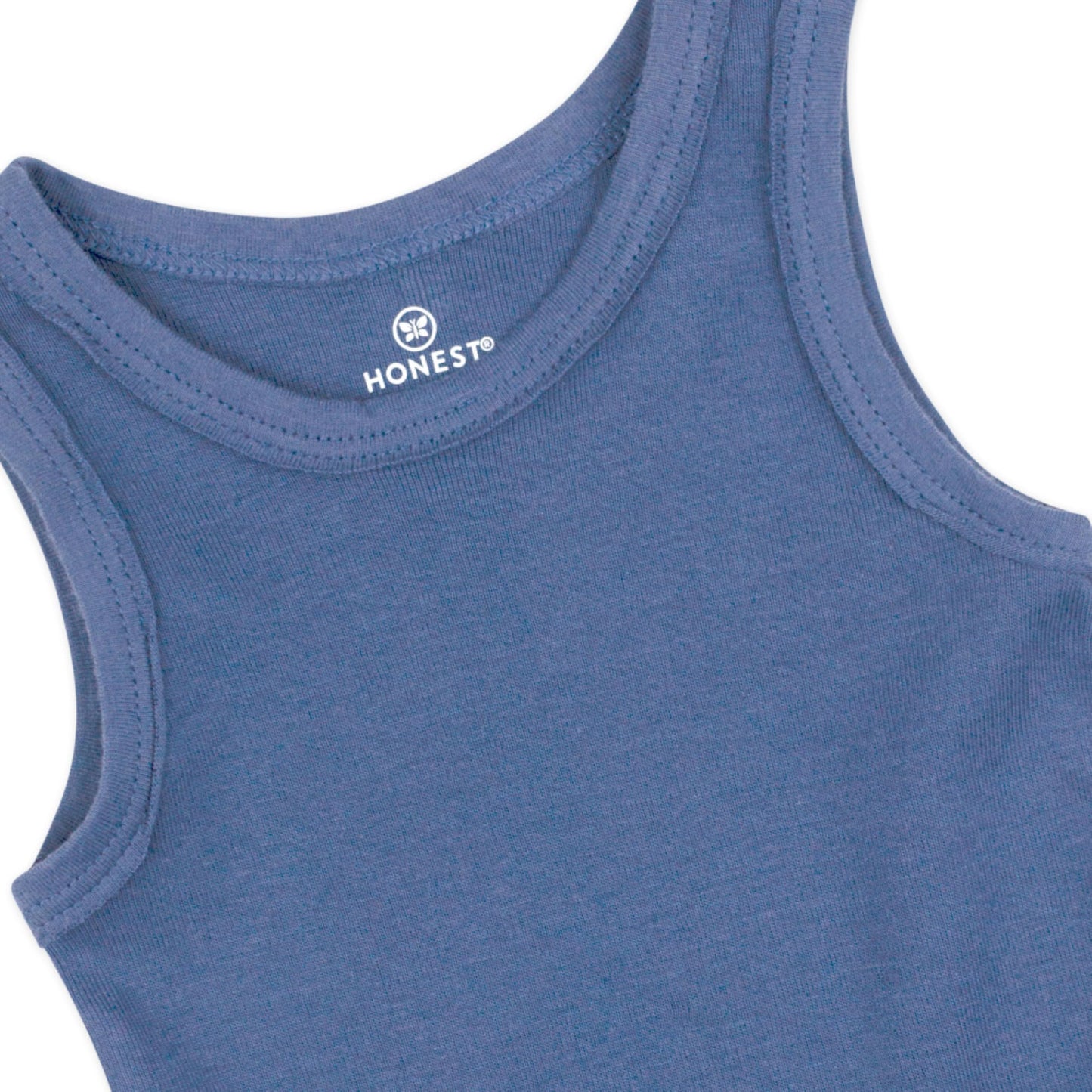 Honestbaby Sleeveless Muscle T-Shirts 100% Organic Cotton For Infant Baby And Toddler Boys, Girls, 5-Pack Ombre Blues, 0-3 Month