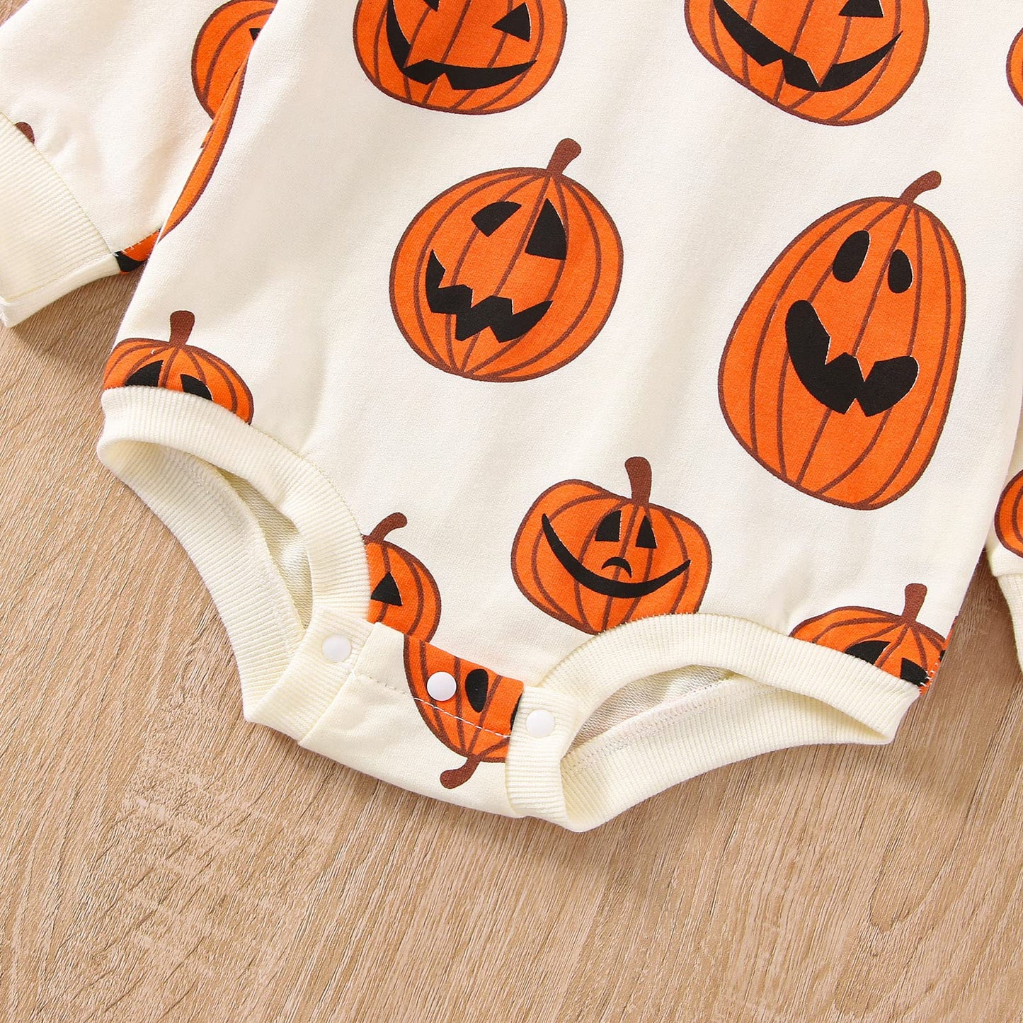 Mozikqin Baby Boy Girl Halloween Outfit Pumpkin Oversized Sweatshirt Romper Crewneck Pullover Sweater Onesie Fall Clothes (Pumpk