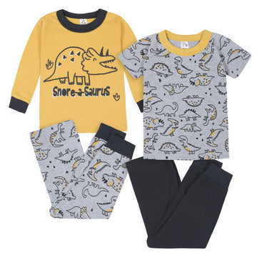 Gerberbaby Boystoddler Snug Fit 4-Piece Pajama Setdino Grey2T