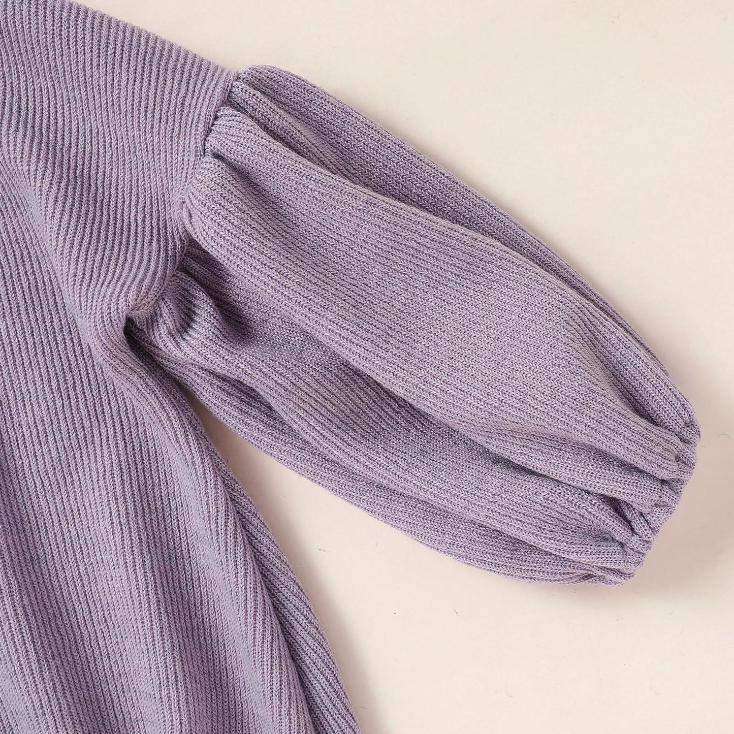Toddler Baby Girl Sweater Round Neck Loose Long Sleeve Candy Color Knitted Pullover Tops Autumn Winter Sweatshirt (Light Purple,