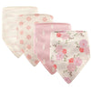 Hudson Baby Unisex Baby Cotton Bandana Bibs, Boho Flower, One Size