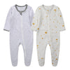O2 Baby Baby Boys Girls Organic Cotton Zip Front Sleeper Pajamas, Footed Sleep  'N Play(6-12 Months, Star & Stripes)