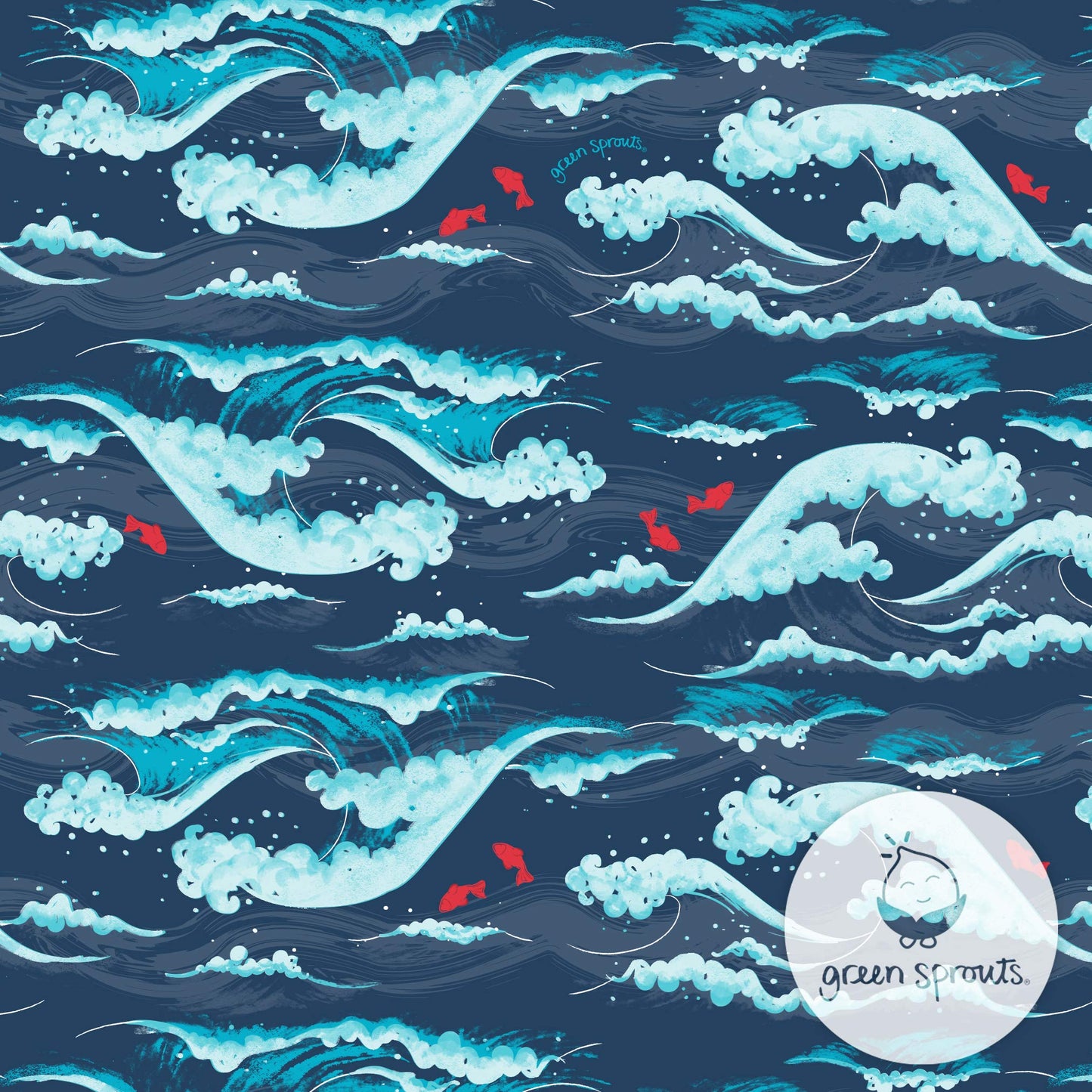 I Play Boys Reusable Absorbent Baby Swim Diapers Navy Tidal Waves 6 Months