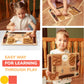 deMoca Montessori Busy Board for Toddlers, Wooden Sensory Toy - Toddler Preschool Learning Activities for Fine Motor Skills Trav