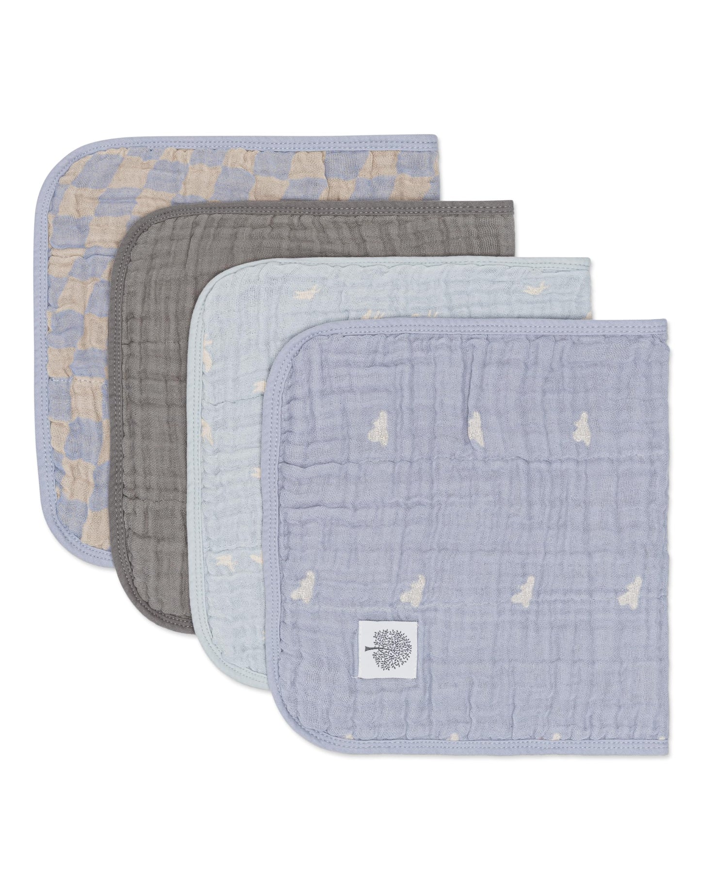 Parker Baby Muslin Burp Cloths | 100% Cotton Burping Clothes, Newborn Essential | Must-Have Baby Registry, Modern and Trendy Col