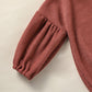 Toddler Baby Girl Sweater Round Neck Loose Long Sleeve Candy Color Knitted Pullover Tops Autumn Winter Sweatshirt (Reddish Brown