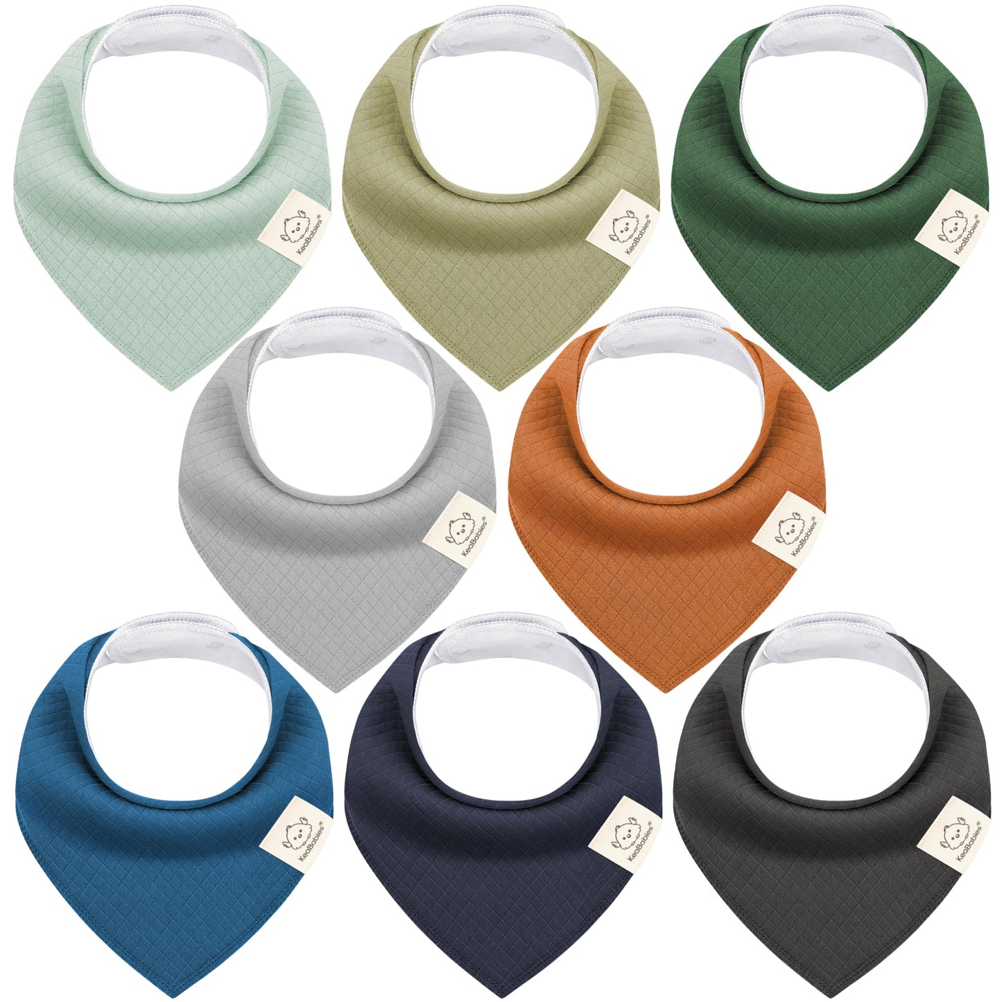 Keababies Bandana Bibs, 8-Pack Baby Bibs For Baby Girls, Boys - Organic Cotton Bibs For Drooling And Teething, Soft, Absorbent N