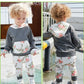 Oklady Newborn Baby Girl Clothes Long Sleeve Flowers Hoodie Tops Infant Baby Girl Pants Outfits (A-Grey, 0-6 Months)