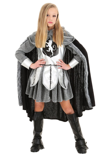 Girls Knight Halloween Costume | Lady Knight Dress with Cape and Boot Covers | Kids Warrior Costume for Themed Parties Small